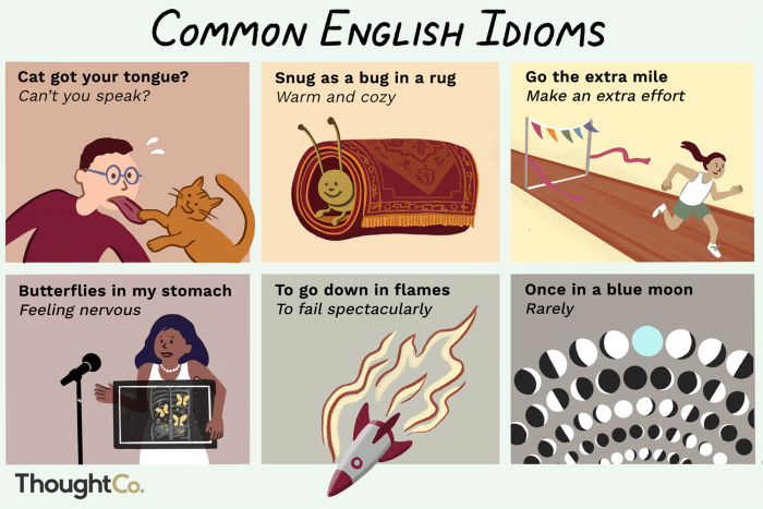 Idioms đi cùng với tranh minh họa giúp người đọc dễ hình dung