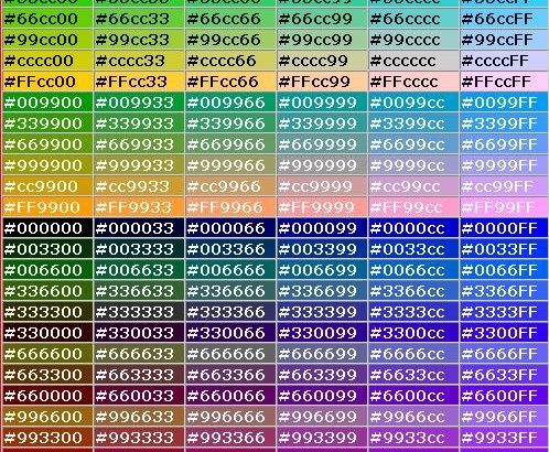 Bảng mã code màu html, css, trong thiết kế tại bangmau.com