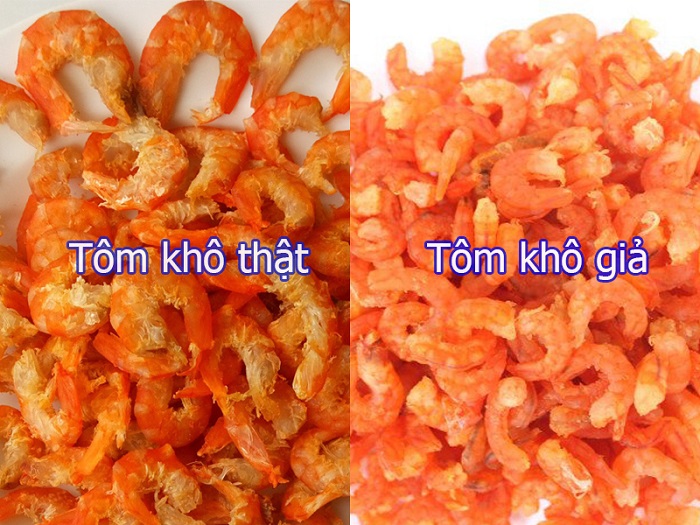 Phân biệt tôm khô thật và giả thông qua màu sắc và hương vị